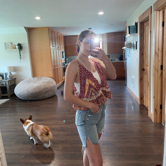 Free People Floral Flowy Tank Top Medium - Picture 3 of 6